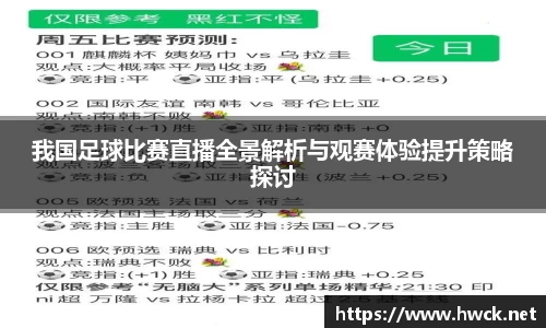我国足球比赛直播全景解析与观赛体验提升策略探讨