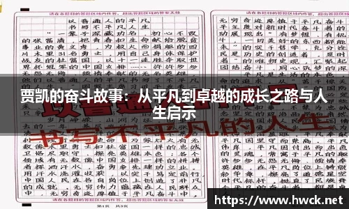 贾凯的奋斗故事：从平凡到卓越的成长之路与人生启示